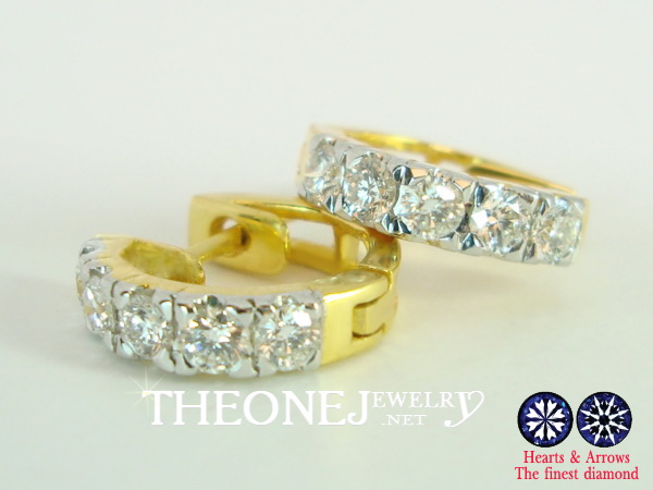  The 10 grain .72 carat diamond earrings Square Hearts & Arrows. Color 98.