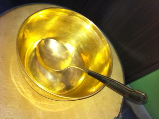Brass bowl.