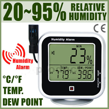  Moisture dew point temperature, high humidity, users can set the alarm. Or below a given.
