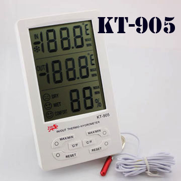  Moisture. Temperature in the house plant cultivation, nursery plants, seed storage materials as the KT-905.