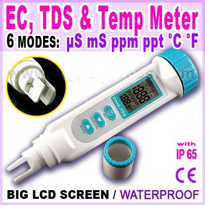  Resolution EC EC, TDS, temperature in one 3in1 for growing vegetables hydroponics Knicks Free! Calibration solution 1413uS, 5.00mS 400. -.