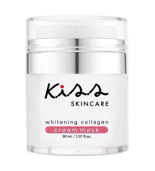 มาร์คหน้าใส ครีมมาร์คเทพ K.I.S.S Whitening Collagen Cream Mask ผิวหน้าเด้ง ขาวเนียนใส ปลอดภัยไม่มีสารปรอทและไม่มีสเตียรอยด์ 