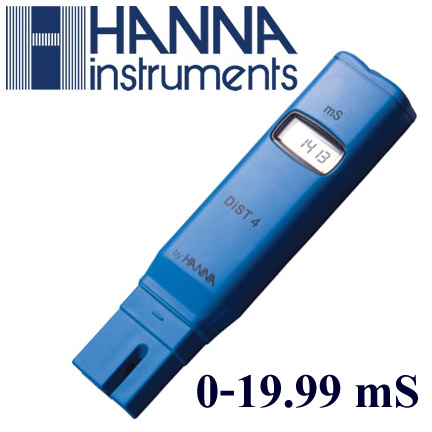 เครื่องวัดอีซี EC (ความเข้มข้นปุ๋ยเอบี) ยี่ห้อ Hanna สำหรับปลูกผักไฮโดรโปนิกส์ 19.99mS ฟรี!น้ำยาสอบเทียบ 1.41mS
