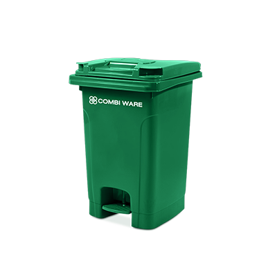 ถังขยะพลาสติก COMBI WARE ขนาด 60 ลิตร, แบบมีเท้าเหยียบ, สีเขียว