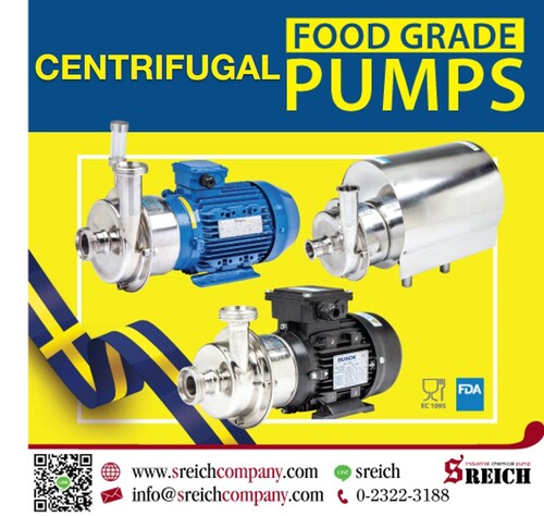 ปั๊มสแตนเลส ปั๊มฟูดเกรดสำหรับอุตสาหกรรมอาหาร Stainless Centrifugal pump