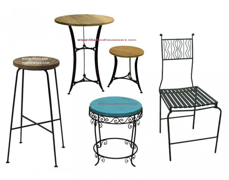 เฟอร์นิเจอร์เหล็ก เก้าอี้นั่งยาว หลายรูปแบบ เก้าอี้เหล็กดัด โต๊ะกาแฟ โต๊ะอาหาร สีอีพ็อกซี่ขาว หรือดำ และสีวินเทจ สามารถถอดประกอบได้