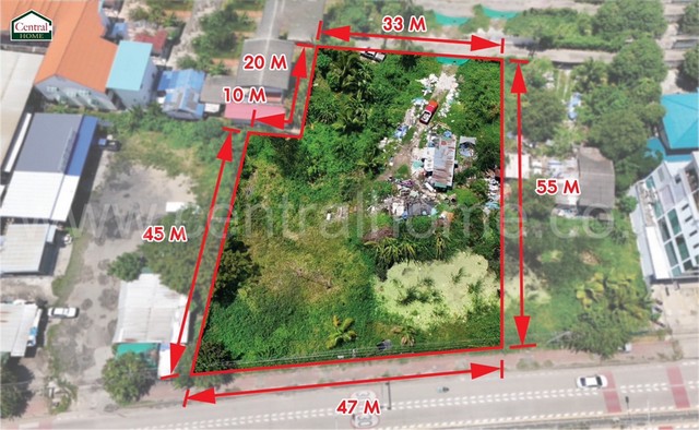 ที่ดิน 597 ตร.ว ติดถนนเลี่ยงเมืองปากเกร็ด บางตลาด ปากเกร็ด