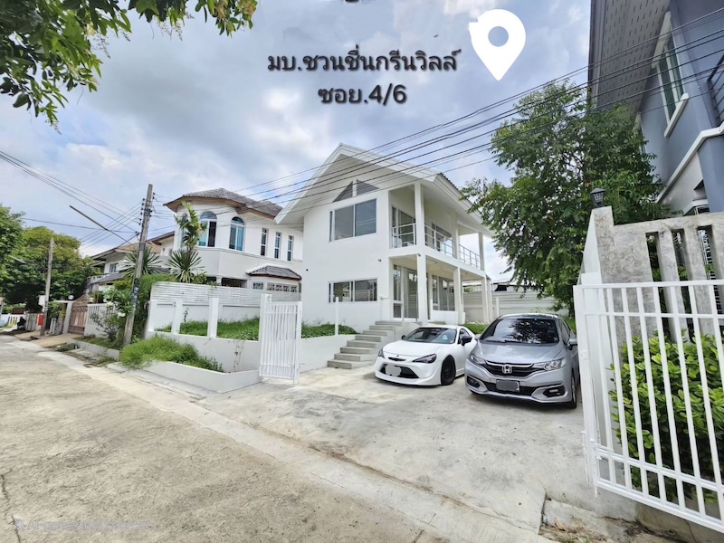 BH3366 ให้เช่าบ้านเดี่ยว 2 ชั้น มบ.กรีนวิลล์-ชวนชื่น พุทธมณฑลสาย 2 ตรงข้ามตลาดสดกรีนวิลล์ 