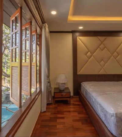 พูลวิลล่าใหม่ ในหมู่บ้านวังตาล  พื้นไม้แท้ระดับพรีเมียม บรรยากาศสงบ สังคมคุณภาพ น้ำไม่ท่วม