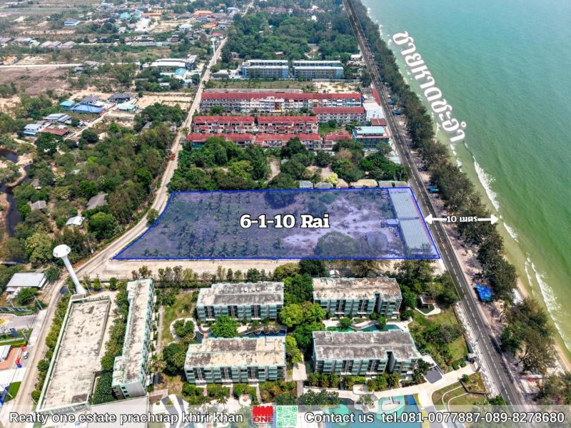 ที่ดินทำเลทอง ที่ดีที่สุด ติดทะเลชะอำแปลงเดียวเท่านั้น ขนาด 6-1-10 ไร่ พร้อมห้องพัก