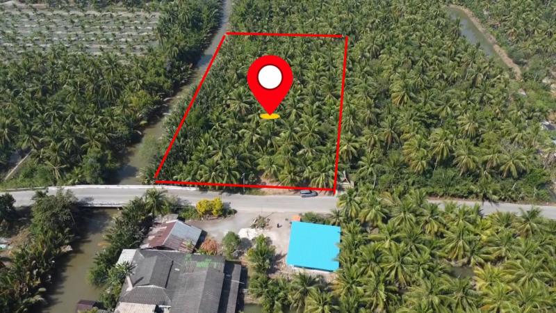 ที่ดินโซลอัมพวา จ.สมุทรสงคราม 2ไร่1งาน แปลงสวยๆ ติดคลองน้ำ