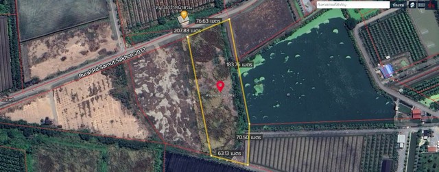 ขายที่เปล่า..ติดถนนบ้านแพ้ว-กระทุ่มแบน ต.สวนส้ม อ.บ้านแพ้ว จ.สมุทรสาคร เนื้อที่ 11ไร่ 63 ตร.ว