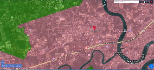 ขายที่ดินเปล่าพร้อมถม ติดนิคมอุตสาหกรรมสมุทรสาคร ต.ท่าทราย อ.เมือง จ.สมุทรสาคร  ผังเมืองสีชมพู เนื้อที่ 12ไร่