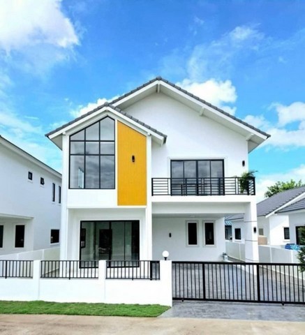 บ้านสร้างใหม่ 2 ชั้น สไตล์โมเดิร์นนอร์ดิก ตกแต่งสไตล์ญี่ปุ่น หางดง 