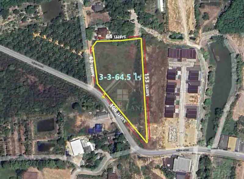 ขายที่ดินเปล่า 3-3-64.5 ไร่ อ. ทุ่งสง  นครศรีธรรมราช