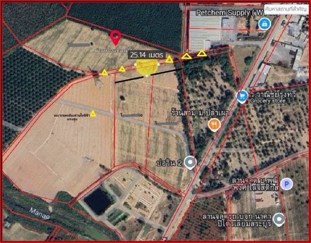 ขายที่ดินขนาด 38 ไร่กว่า ผังสีเหลือง เหมาะทำจัดสรร สร้างโกดัง คลังสินค้า โรงงาน หน้าแปลงติดถนน บ่อวิน2 ชลบุรี