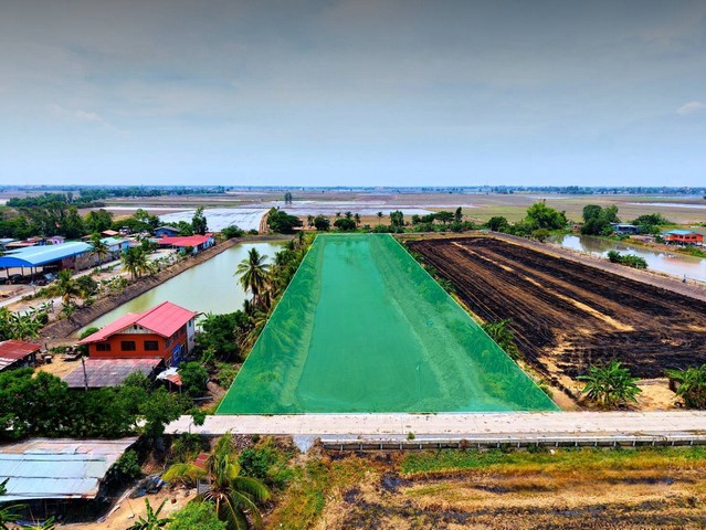 ที่ดินทำเกษตรพอเพียงใกล้เมือง ติดถนน-ติดน้ำ ขนาด 4ไร่ 2งาน 96ตารางวา ตำบลดอนลาน อำเภอผักไห่ จังหวัดพระนครศรีอยุธยา