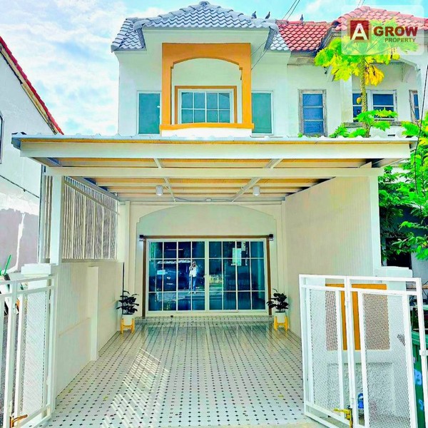 หมู่บ้านเอชียโฮม1-3 บางกรวย-ไทรน้อย ทำเลค้าขายได้ ถนนเมนโครงการ  หน้าบ้านชนสวนหย่อม บ้านแปลงมุมกลับรถ