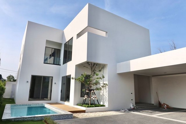 พูลวิลล่าสร้างใหม่ สไตล์โมเดิร์น ดีไซน์ืเน้อความเป็นส่วนตัว โซนป่าแดด