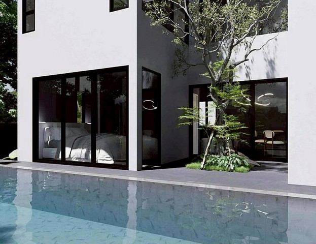 พูลวิลล่าสร้างใหม่ 2 ชั้น ตกแต่งครบ พร้อมเข้าอยู่ ใกล้กาดฝรั่ง หางดง