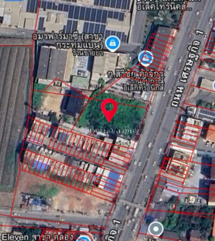 ขายที่ดินเปล่า 1-1-18 ไร่  ติดถนนเศรษฐกิจ 1  ใกล้ซอยคลองมะเดื่อ 17  กระทุ่มแบน  สมุทรสาคร