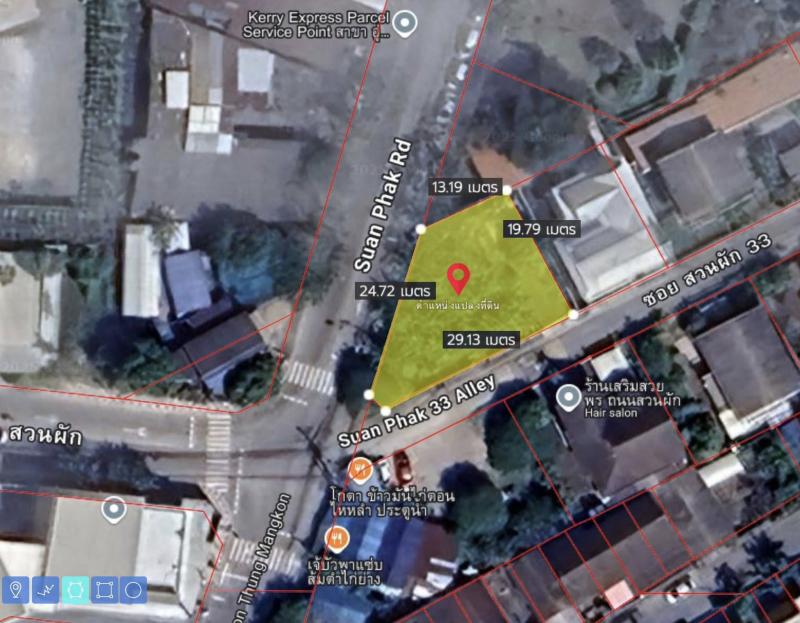  ขายที่ดินเปล่า 112 ตรว. สวนผัก-ทุ่งมังกร เหมาะทำที่อยู่อาศัย หรือทำธุรกิจ หน้ากว้าง ติดถนน 2 ด้าน