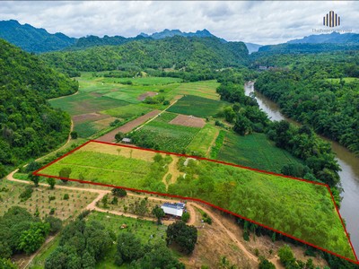 ขาย ที่ดินติดแม่น้ำแควน้อย 17ไร่! ไทรโยค วังกระแจะ กาญจนบุรี ทางลงน้ำเป็นหาดทราย แปลงสี่เหลี่ยมผืนผ้า รถยนต์เข้าถึงที่ดินได้ เจ้าของขายเอง!