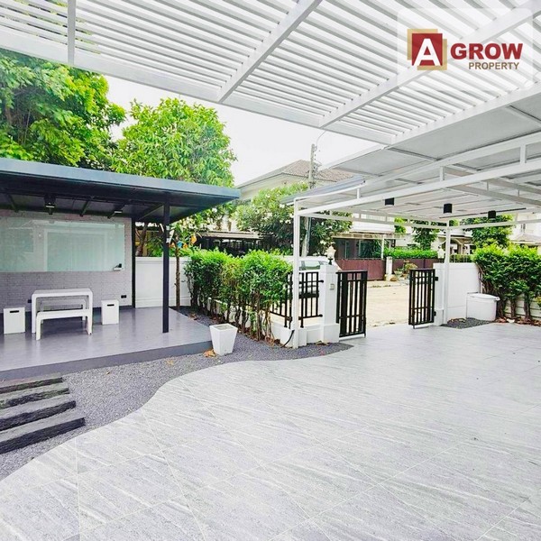 หมู่บ้านภัสสร วัชรพล-วงแหวน บ้านสวย จัดสวนให้พร้อมมุมนั่งเล่น เฟอร์นิเจอร์ครบพร้อมอยู่