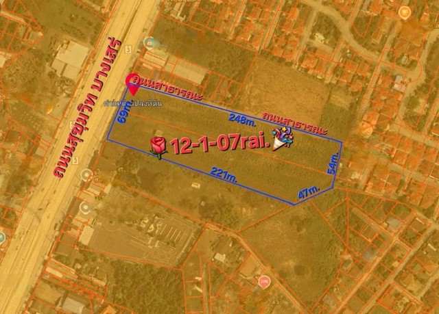 ขายที่ดินเปล่า 12 ไร่ ติดสุขุมวิท สัตหีบ ใกล้หาดบางเสร่ TP-L1378