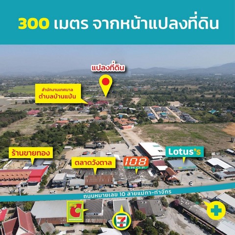 ขายที่ดินเกือบ 9ไร่ 20ลบ. ถูกกว่าประเมิน สาธารณูปโภคครบ ต.หนองหนาม อ.เมือง ลำพูน