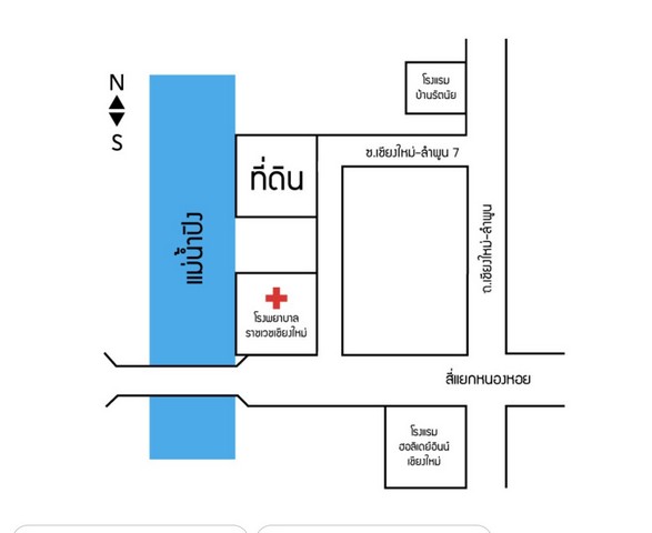 ขายบ้านพร้อมที่ดิน 4 ไร่ ซอยลำพูน7 ติดแม่น้ำปิง ใจกลางเมืองเชียงใหม่ 