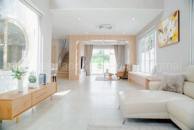 พูลวิลล่า #สไตล์ญี่ปุ่น ให้เช่า 120,000 บาท #บ้านพูลวิลล่าสร้างใหม่ 2 ชั้น หางดง ตกแต่งสวย มี 2 หลัง (บ้านว่าง 1 ส.ค. 68)