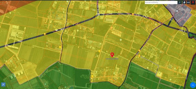 ขายที่เปล่าติดถนนดอนไก่ดี ที่เปล่ากระทุ่มแบน สมุทรสาคร ผังเมืองสีเหลือง