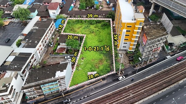 ขายที่ดิน 421.1 ตารางวา ติดถนนสุขุมวิท ใกล้กับ BTS อ่อนนุช  ขายตารางวาละ 593,683 บาท