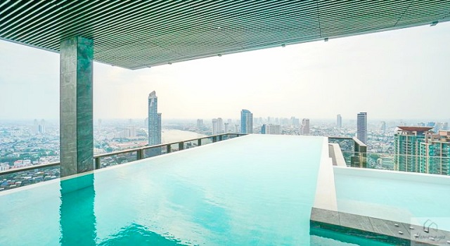 รร.นานาชาติโชรส์เบอรี่ 500 ม. ให้เช่า คอนโด Rhythm Charoenkrung Pavilion ชั้นที่23 BTS สะพานตากสิน 1กม. เครื่องใช้ไฟฟ้าครบ