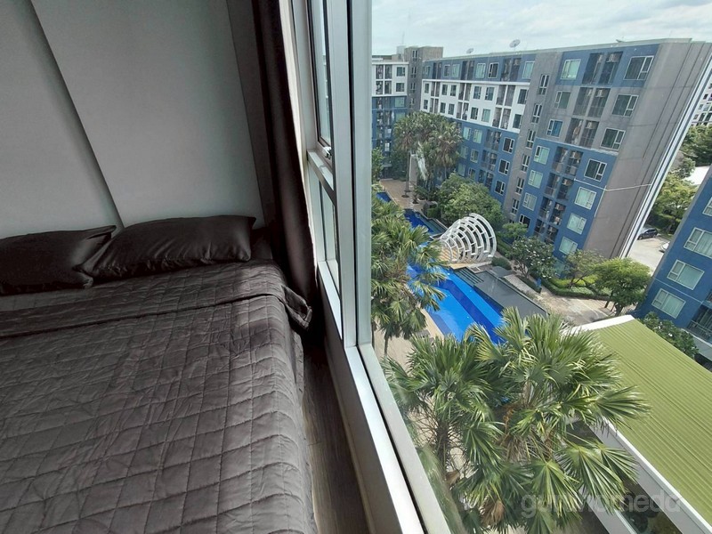 ให้เช่าคอนโด ใกล้สนามบินดอนเมือง Happy Condo ดอนเมือง ห้องขนาด 24 ตรม 1นอน 1น้ำ ชั้น 8 อาคาร C วิวสระว่ายน้ำ - ghd000711R