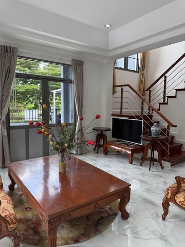 รหัสC6885 ให้เช่าบ้านเดี่ยว 2ชั้น หมู่บ้านมาสเตอร์พีช พระราม9 วิวทะเลสาป บ้านตกแต่งพร้อมอยู่