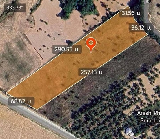 ขายที่ดินสวยศรีราชาชลบุรี เนื้อที่ 10-3-10ไร่  สีเหลืองอ่อน