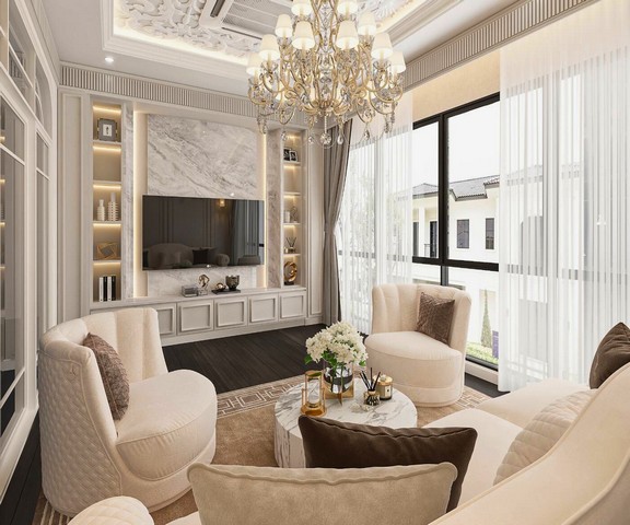 ให้เช่าบ้านเดี่ยว 2 ชั้น แกรนด์ บางกอก บูเลอวาร์ด กรุงเทพกรีฑา ขนาด 135 ตร.วา ตกแต่งหรู ใกล้สนามบินสุวรรณภูมิ