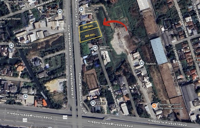 ที่ดินแปลงสวย ทำเลดี ติดถนนพุทธมณฑล สาย 1 เพียง 150 เมตร จากถนนบรมราชชนนี หน้ากว้างติดถนนใหญ่ 20 เมตรทำเลที่ตั้ง• ถนนพุทธมณฑล สาย 1• 150 เมตร จากถนนบรมราชชนนี• เขตตลิ่งชัน กรุงเทพฯ• Google Map:  13.783467922762284, 100.42685250242299รายละเอียด• เนื้อที่ 200 ตารางวา• หน้ากว้างติดถนน 20 เมตร• เหมาะกับสร้างบ้าน อาคาร สำนักงาน โกดัง ประกอบธุรกิจ กิจการต่างๆ• ใกล้สิ่งอำนวยความสะดวกมากมาย ตลาดสด ห้างสรร�