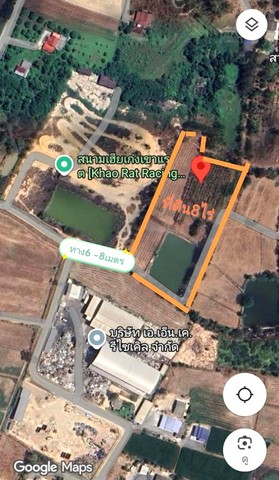 ขายที่ดินมาบไผ่บ้านบึงราคาถูก พื้นที่สีเหลือง จำนวน  8 ไร่ 2  งาน