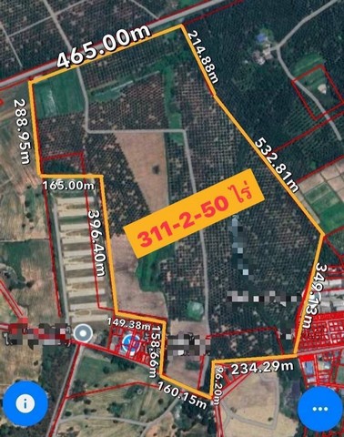 ขายที่ดินคลองกิ่วบ้านบึงชลบุรี บนเนื้อที่  311-2-50 ไร่ ผังเมืองสีเหลือง