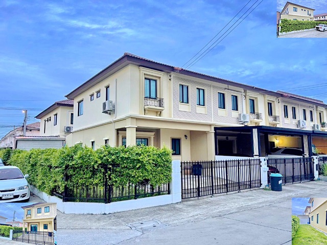 ซอยมิสทีน  ตกแต่งพร้อม ให้เช่าทาวน์เฮาส์ 2 ชั้น หลังมุม MRT ราษฎร์พัฒนา เฟอร์ครบ 145 ตรม. 32ตรว.ตลาดน้ำขวัญเรียม 3นอน 2น้ำ 3แอร์