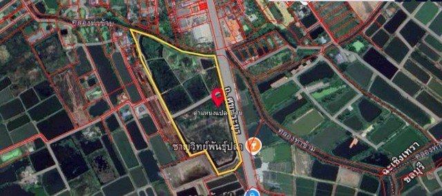 ขายที่ดินเปล่า  ถนนศุขประยูร ตำบลหนองตีนนก อำเภอบ้านโพธิ์ จังหวัดฉะเชิงเทรา