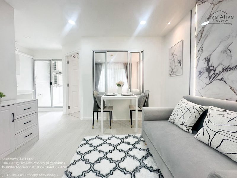 ขายคอนโดพร้อมอยู่ ลุมพินีคอนโดทาวน์ บดินทรเดชา–รามคำแหง ห้องตกแต่งใหม่ทั้งหมด เฟอร์ครบทุกมุม เข้ามาอยู่ได้เลยทันที