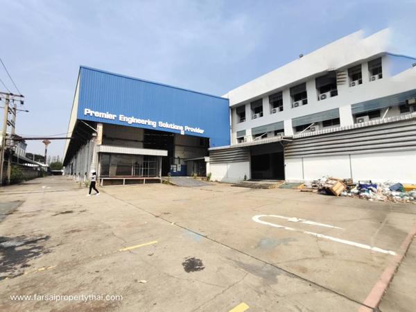 ให้เช่าอาคารโรงงาน/โกดังเนื้อที่ 12-3-46 ไร่ พื้นที่ใช้สอย 13,000 ตร.ม ออฟฟิศ มีใบร.ง 4 ถนนกิ่งแก้ว อำเภอบางพลี ราคาเช่า 1,300,000 บ/ด