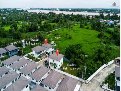 หมู่บ้านภัทรีดา อเวนิว 2 สามโคก ปทุมธานี  รวมพื้นที่กว่า 208 ตร.วา / พื้นที่ใช้สอยรวมกว่า 330 ตร.ม.  