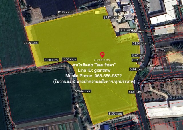  DSL-377 ต้องการขาย พื้นที่ดิน ที่ดินใกล้วัดต้นเชือก บางใหญ่ จ.นนทบุรี  79029000 BAHT ไม่ไกลจาก มอเตอร์เวย์บางใหญ่ 1 กม. ส ว ย