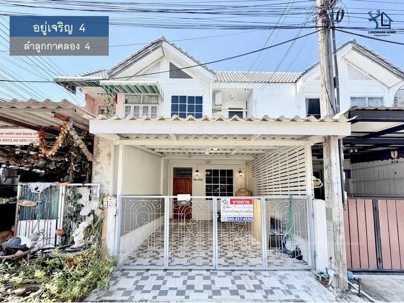 LM25-0168 ขายทาวน์เฮ้าส์ 2 ชั้น อยู่เจริญ 4 ลำลูกกาคลอง 4 บ้านสไตล์มินิมอล พร้อมอยู่ เนื้อที่ 17 ตรว 2นอน 2น้ำ