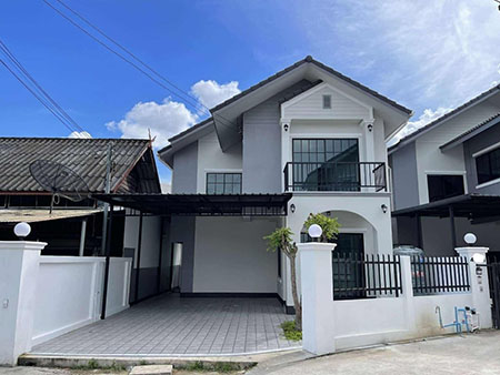 บ้านเดี่ยวสองชั้น *สร้างใหม่* สันทราย ตรงข้ามโฮมโปรราคา : 2.79 ล้านบาท เท่านั้น ค่าโอนคนละครึ่ง(ทำเลนี้ ทรงนี้หมดแล้วหมดเลย)>>>>>น้ำไม่ท่วม>>ไม่มีค่าส่วนกลาง